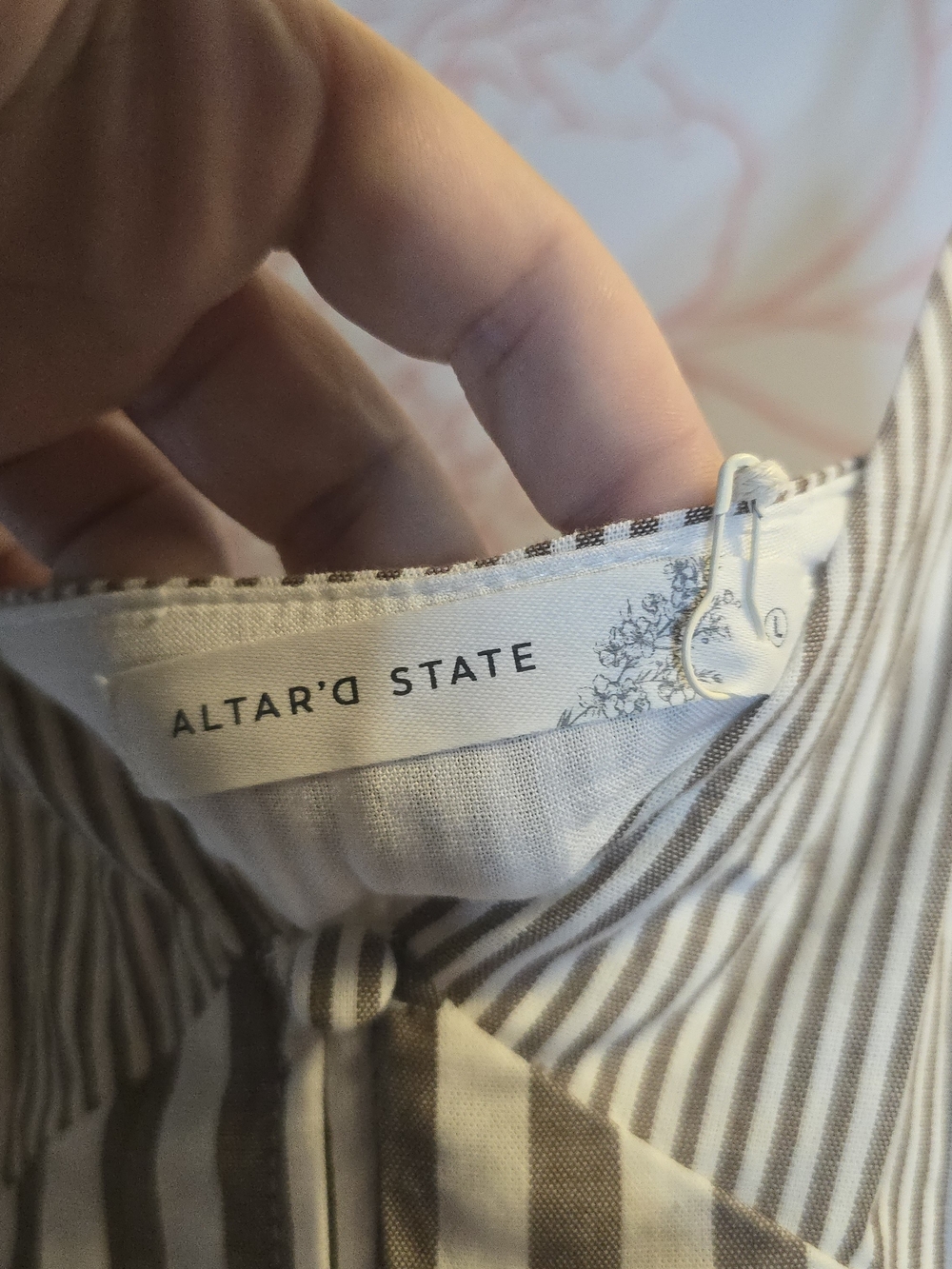 Altar'd State Brown and Ivory Striped Tiered Maxi Dress - Picture 4 of 5